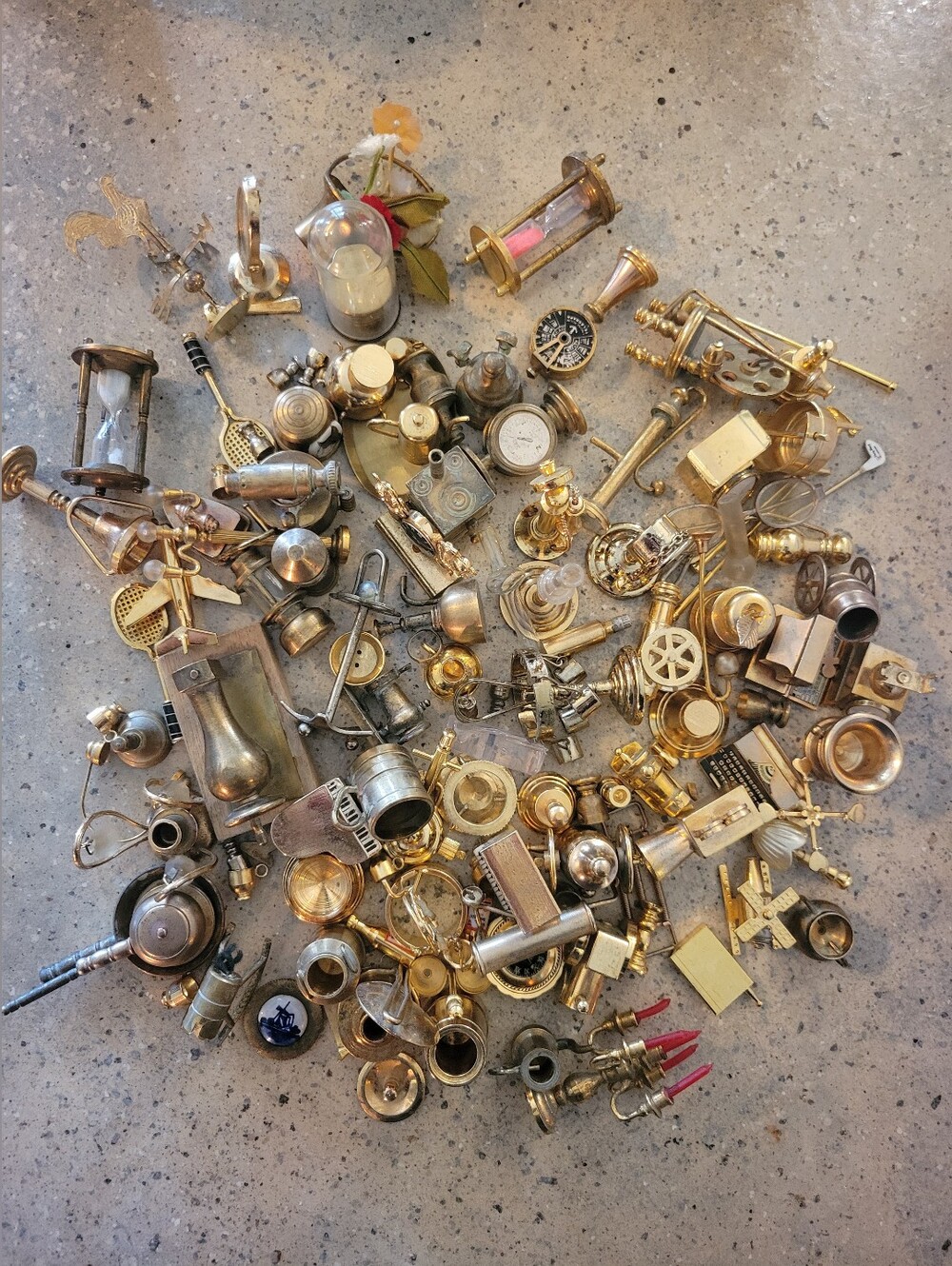 Vintage Collection Of Mini Brass Items. Heavy & Unique Assortment - GUC